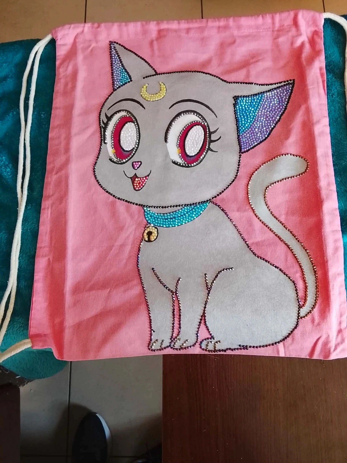 Sac à dos en coton rose